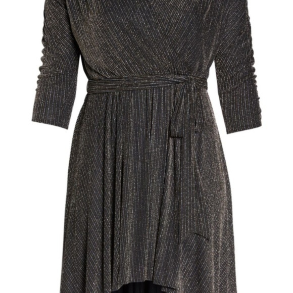 Chelsea28 Metallic Wrap Dress Plus Size 20W NWT - Picture 5 of 8